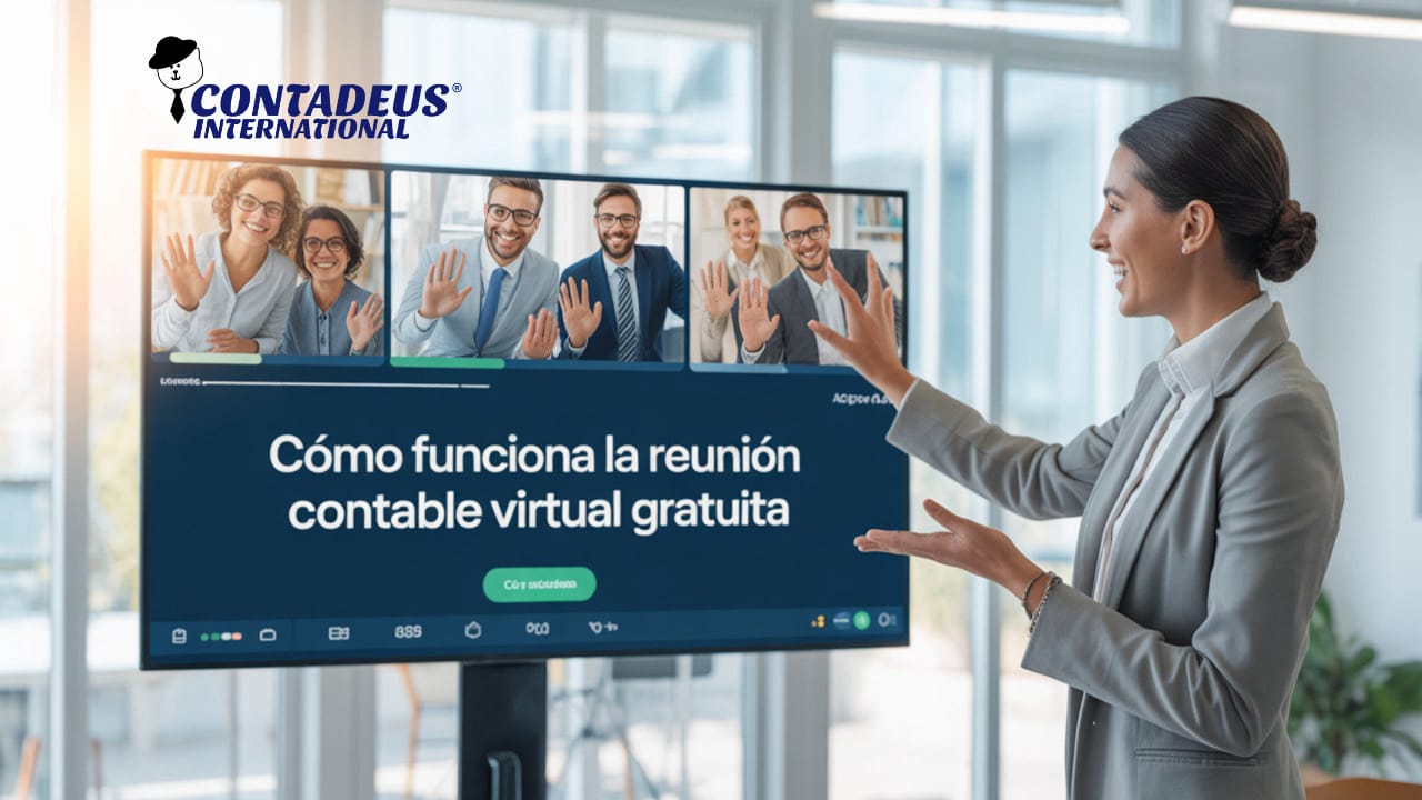 Mujer en videollamada contable virtual gratuita